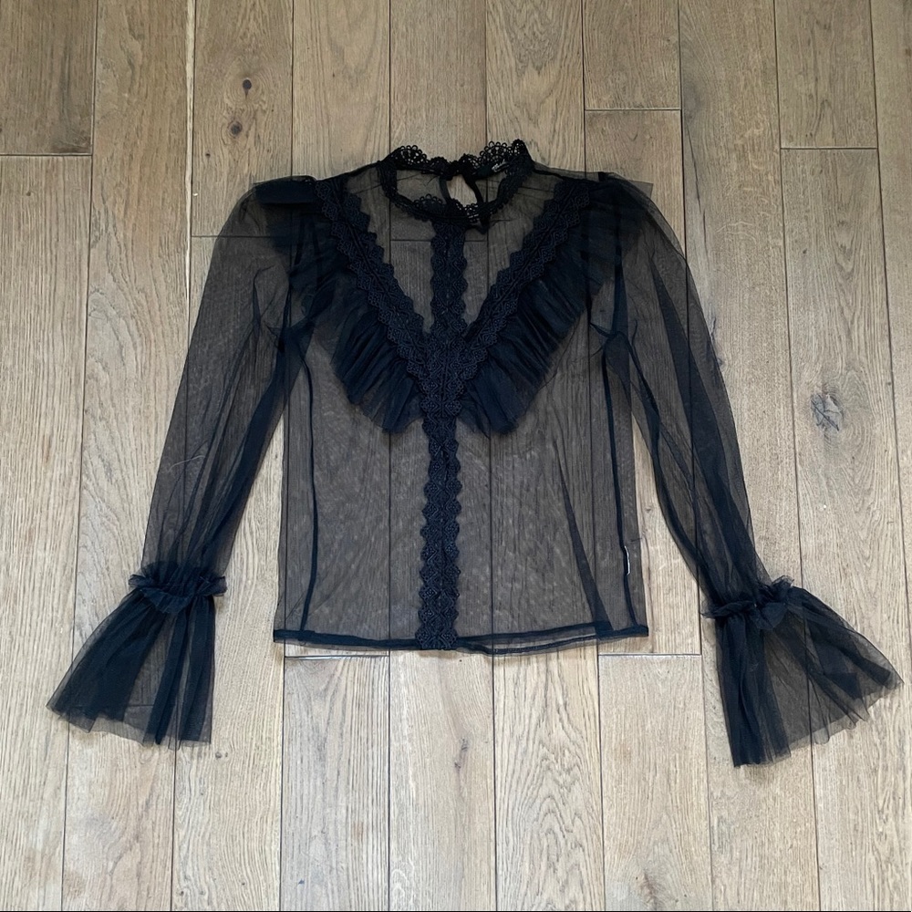 🔴EVERYTHING MUST GO🔴 Sheer black lace top